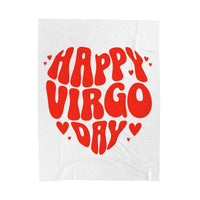 HAPPY VIRGO DAY VELVETEEN PLUSH BLANKET