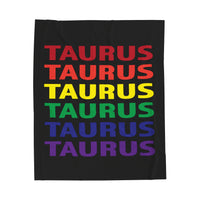 TAURUS RAINBOW VELVETEEN PLUSH BLANKET