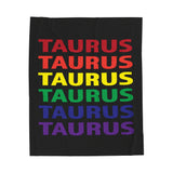 TAURUS RAINBOW VELVETEEN PLUSH BLANKET