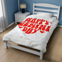 HAPPY GEMINI DAY VELVETEEN PLUSH BLANKET