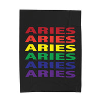 ARIES RAINBOW VELVETEEN PLUSH BLANKET