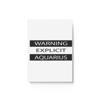 WARNING EXPLICIT AQUARIUS HARD BACKED JOURNAL