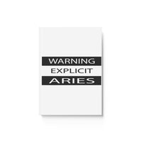 WARNING EXPLICIT ARIES HARD BACKED JOURNAL